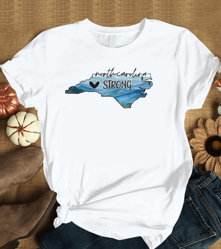 North Carolina Strong Heart Map T-Shirt
