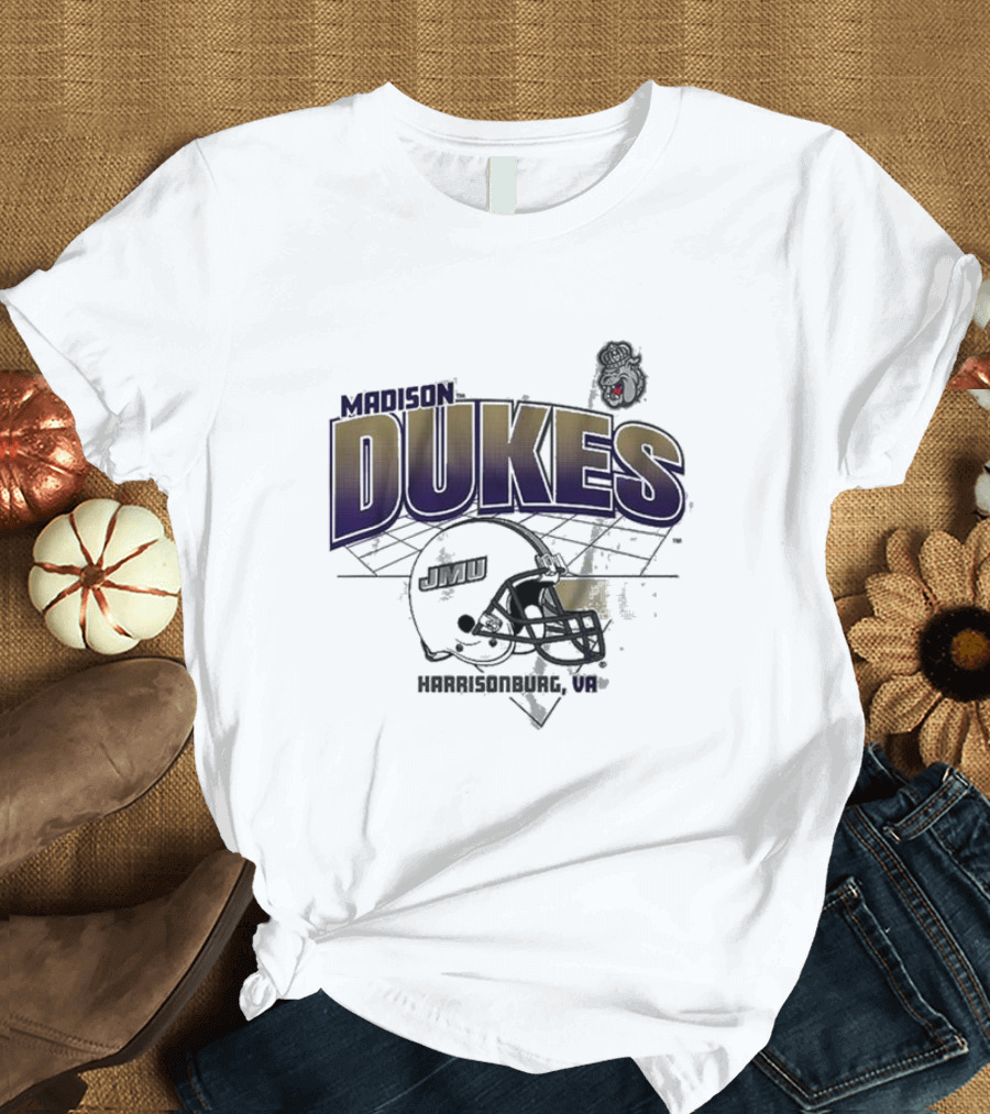 Madison Dukes JMU Football Helmet Harrisonburg VA T-Shirt