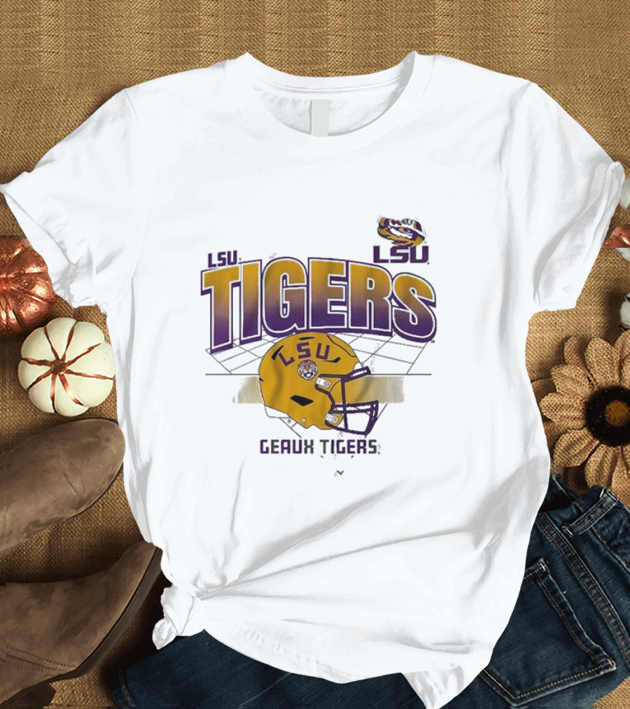 LSU Tigers Geaux Tigers Football Helmet Baton Rouge LA Grid T-Shirt