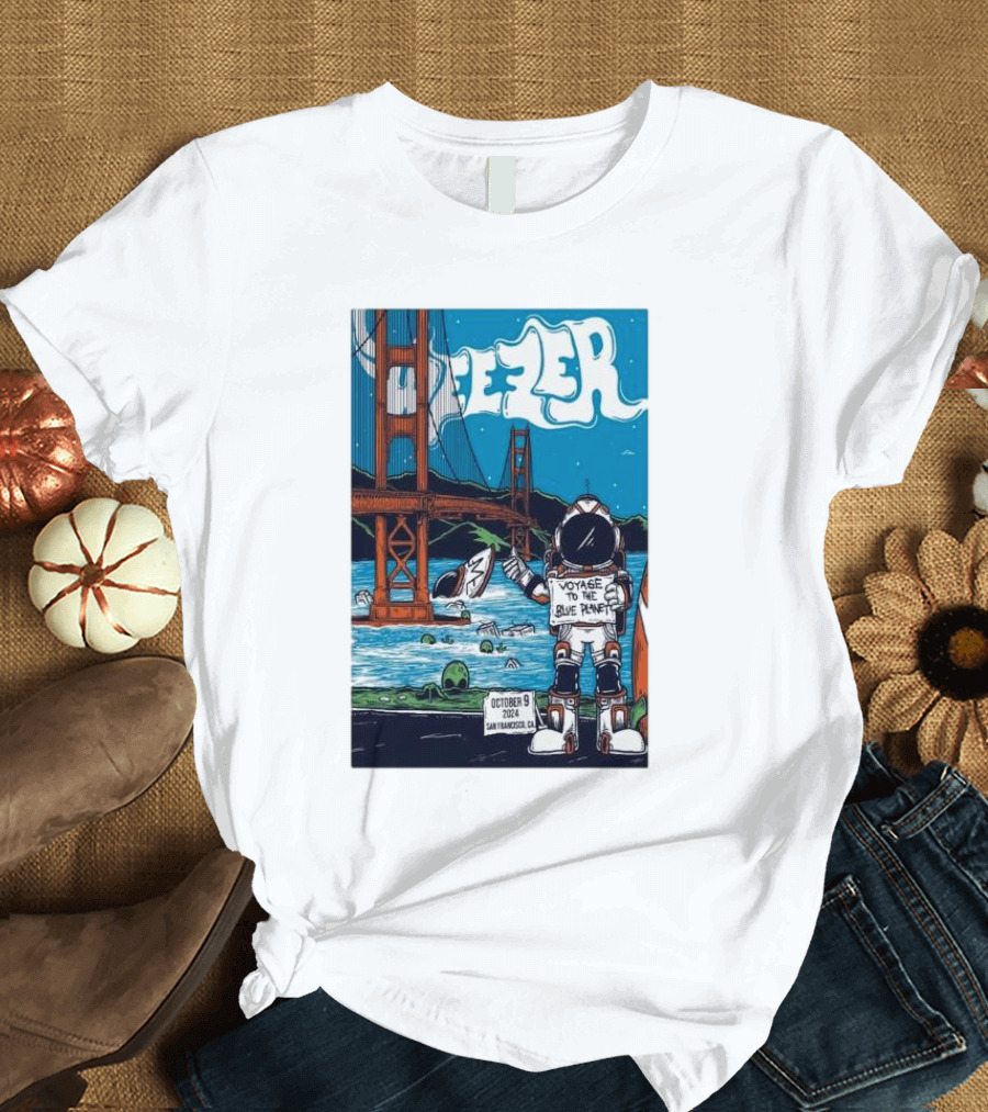 Weezer Voyage to the Blue Planet at Chase Center San Francisco CA October 9 T-Shirt