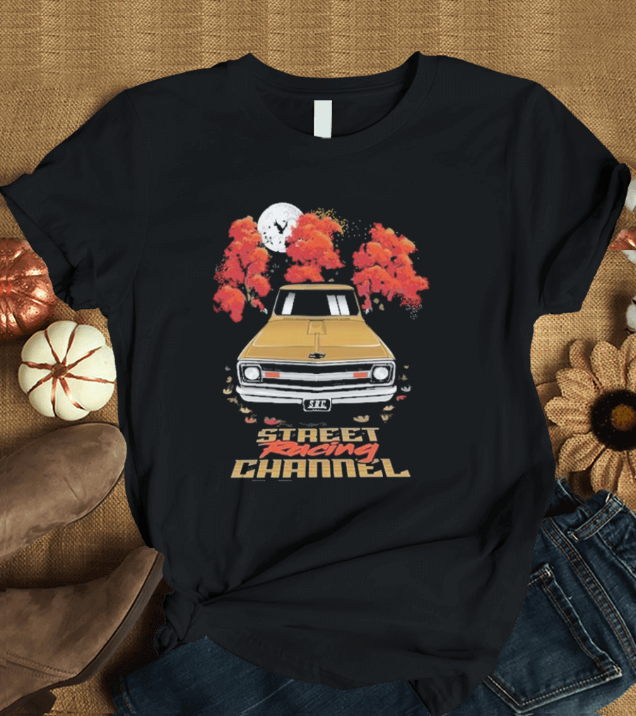 Street Racing Channel Fall Classic Car Autumn Moon T-Shirt