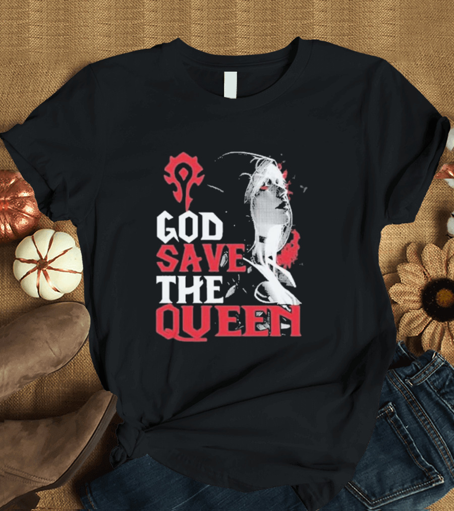 World Of Warcraft God Save The Queen Sylvanas Windrunner Horde Emblem T-Shirt