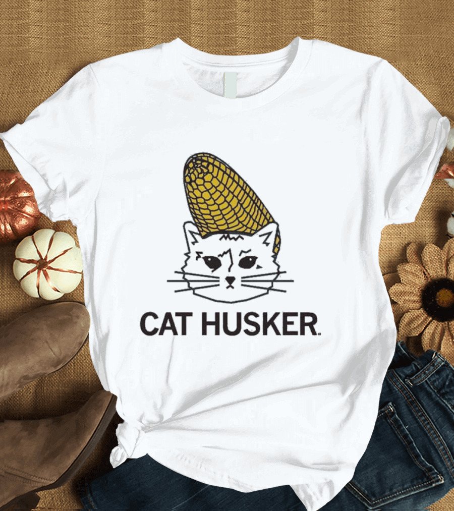 Cat Husker Corn Cat Heavyweight T-Shirt