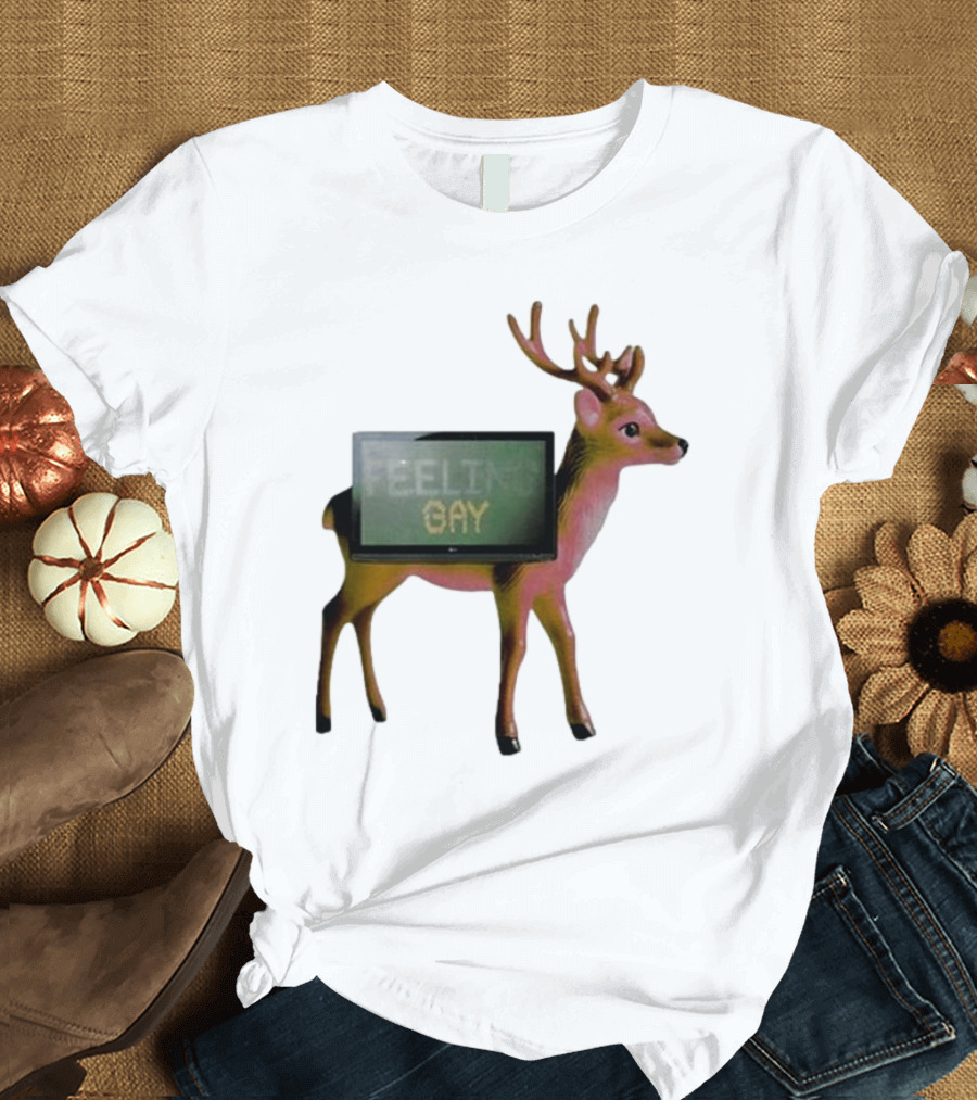 Jean Pierre Feeling Gay Deer with TV Screen T-Shirt