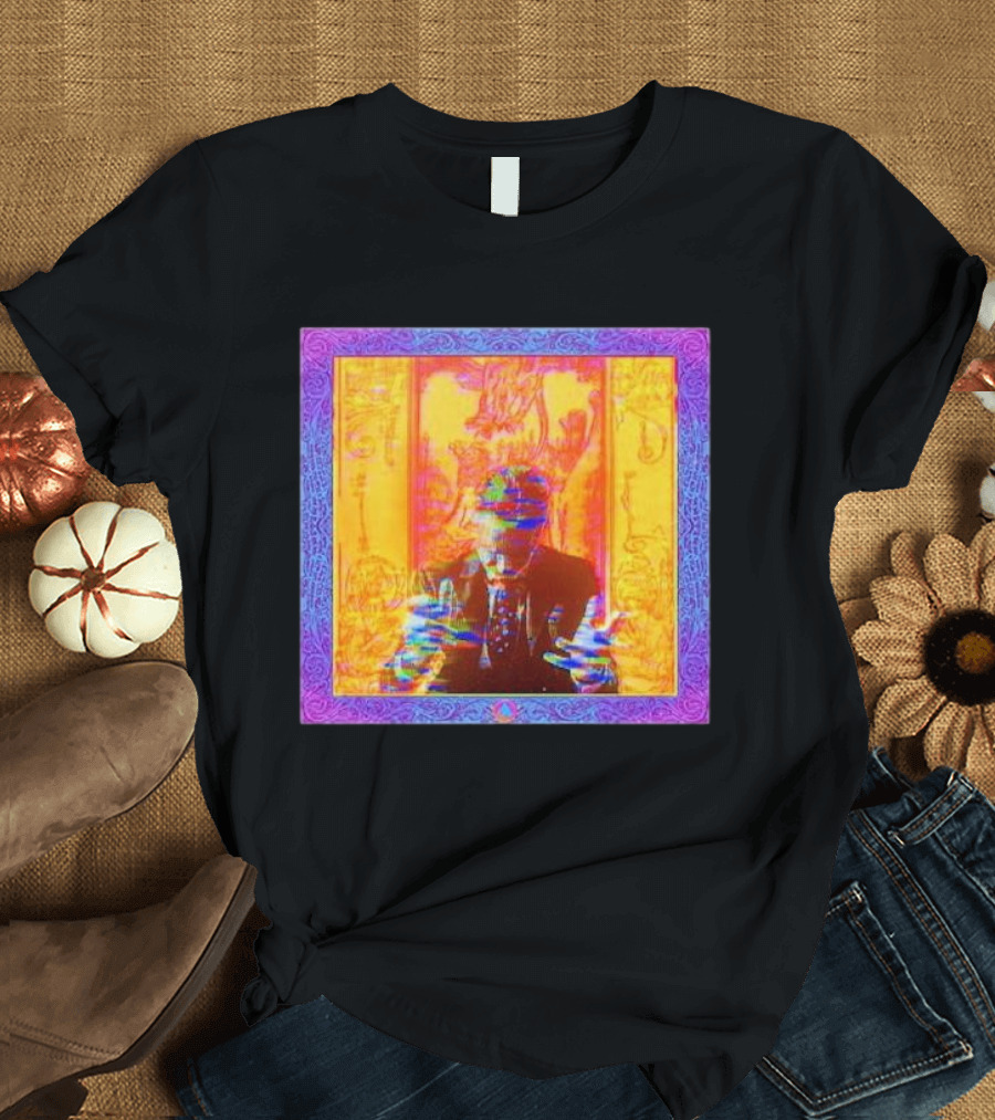 Dragons Ft Jordan Peterson Psychedelic Portrait with Ornate Border T-Shirt