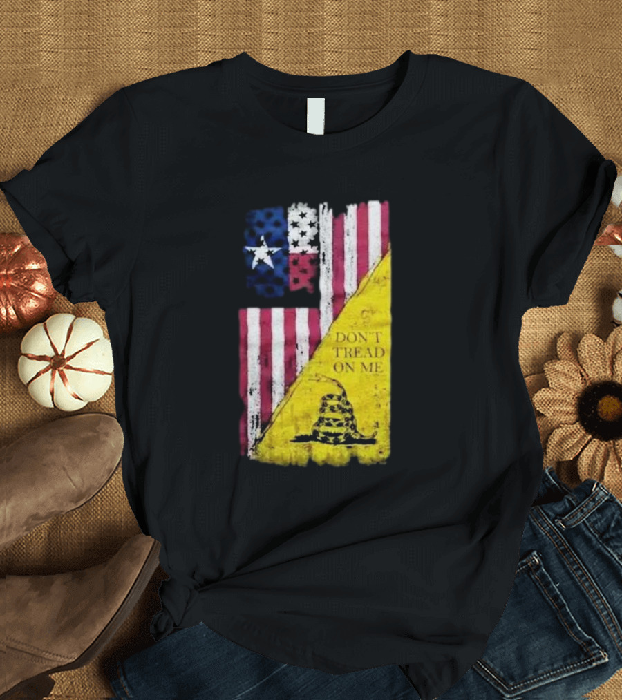 Don’t Tread on Me American Flag Gadsden Snake Vintage T-Shirt