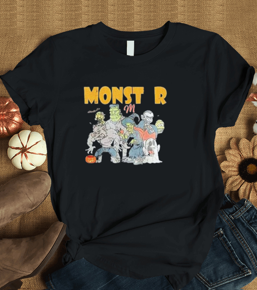 Monst M R Monster Mash Vintage Ghost Halloween T-Shirt
