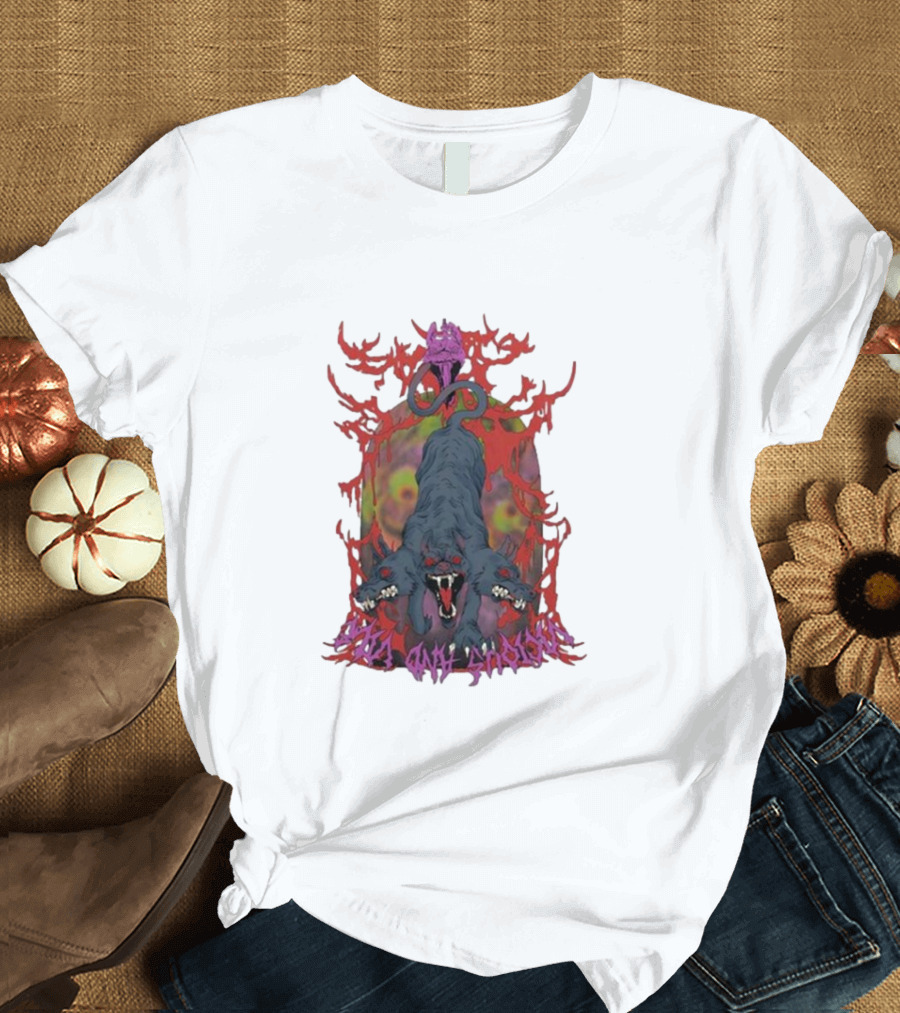 Cerberus Vicious and Psychedelic Flames T-Shirt