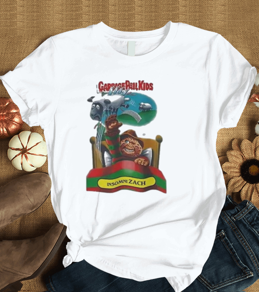 Garbage Pail Kids Insomni Zach Freddy Krueger Sheep Jumping Bed T-Shirt