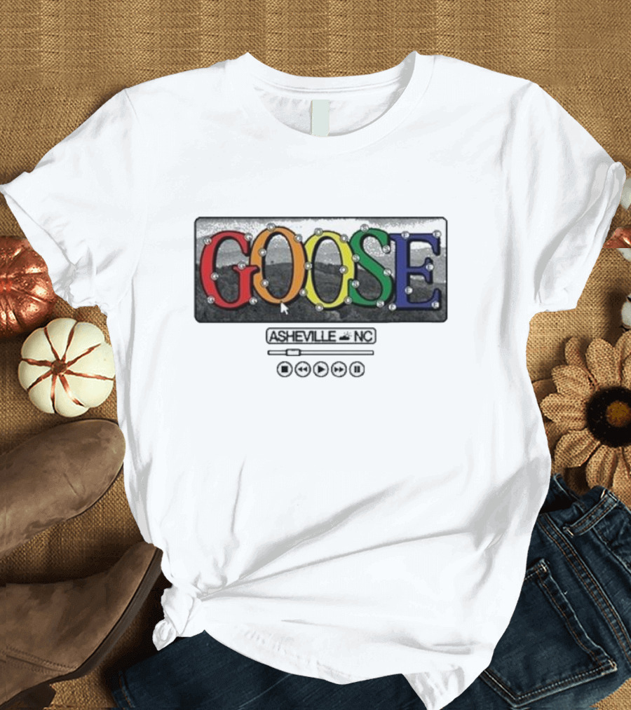 GOOSE Asheville NC 2024 Music Play Icons T-Shirt