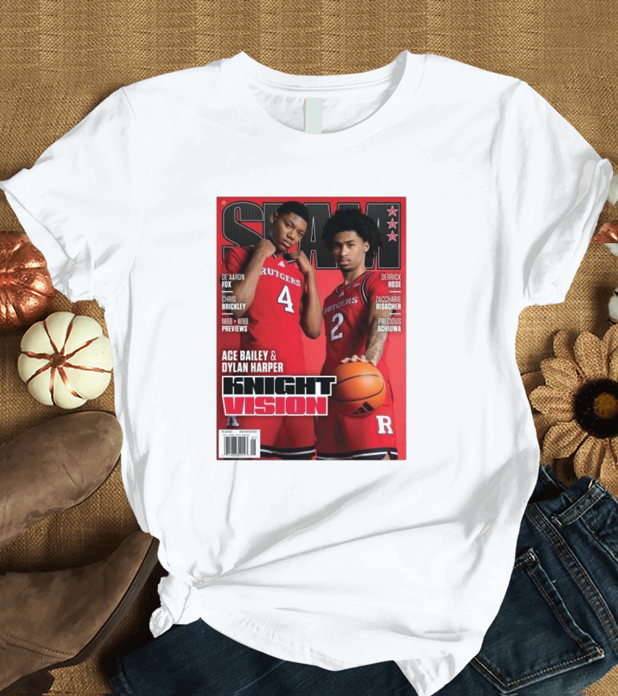 SLAM Magazine Rutgers Scarlet Knights Ace Bailey Dylan Harper Knight Vision Basketball Edition T-Shirt