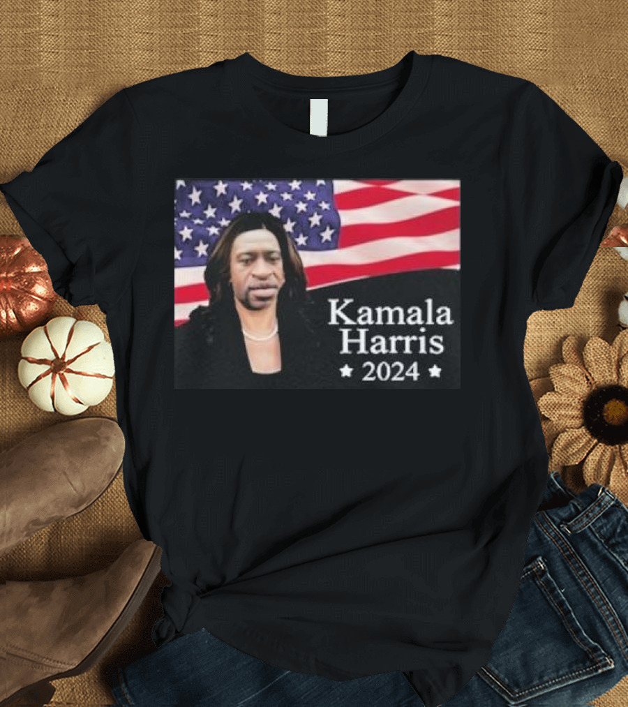 Kamala Harris 2024 George Floyd American Flag T-Shirt