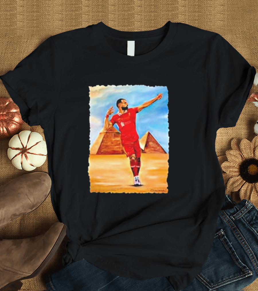 Mo Salah Egyptian King Pyramid Celebration Liverpool Football T-Shirt