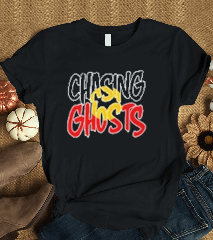 Chasing Ghosts Vibrant Color Text T-Shirt