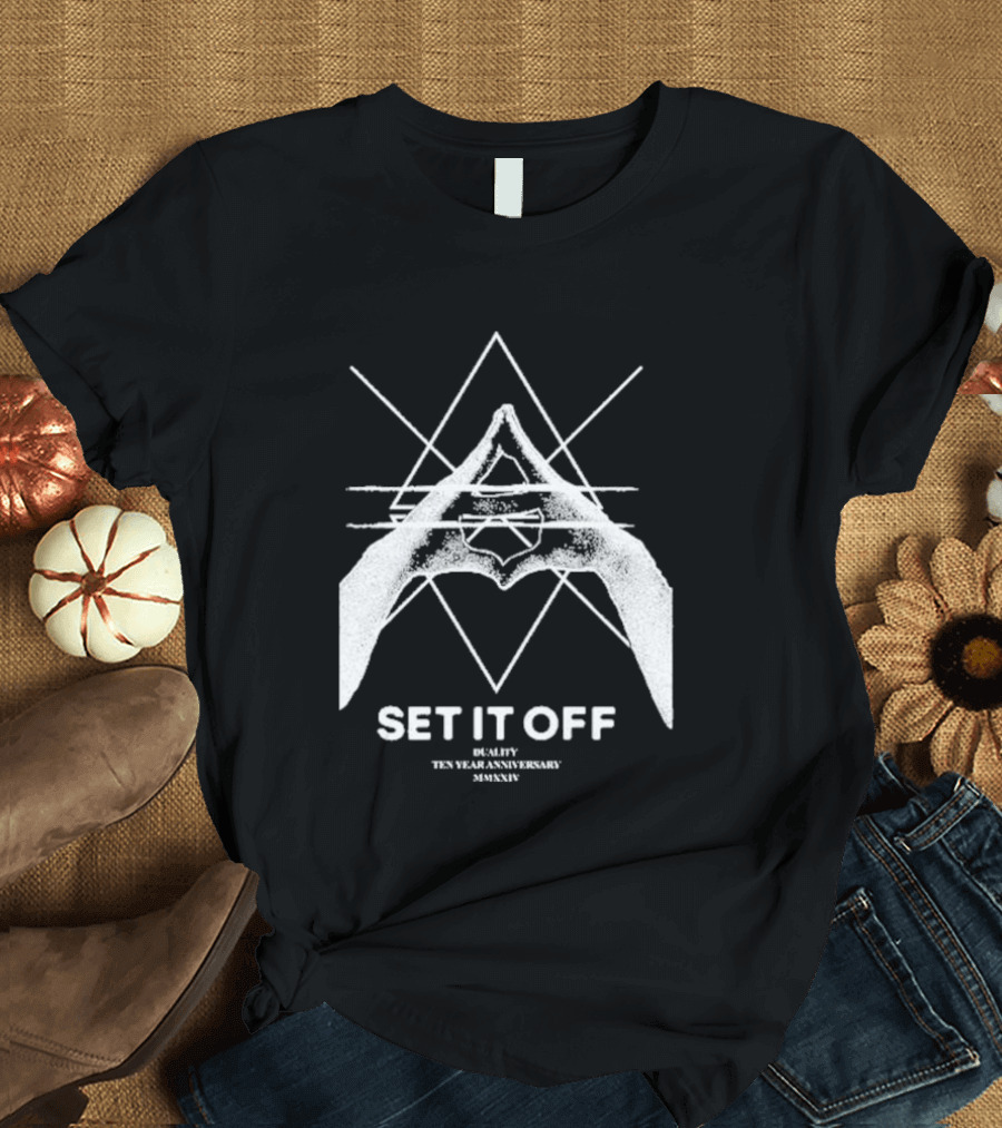 Set It Off Duality Ten Year Anniversary MMXXIV Geometric Hands and Star T-Shirt
