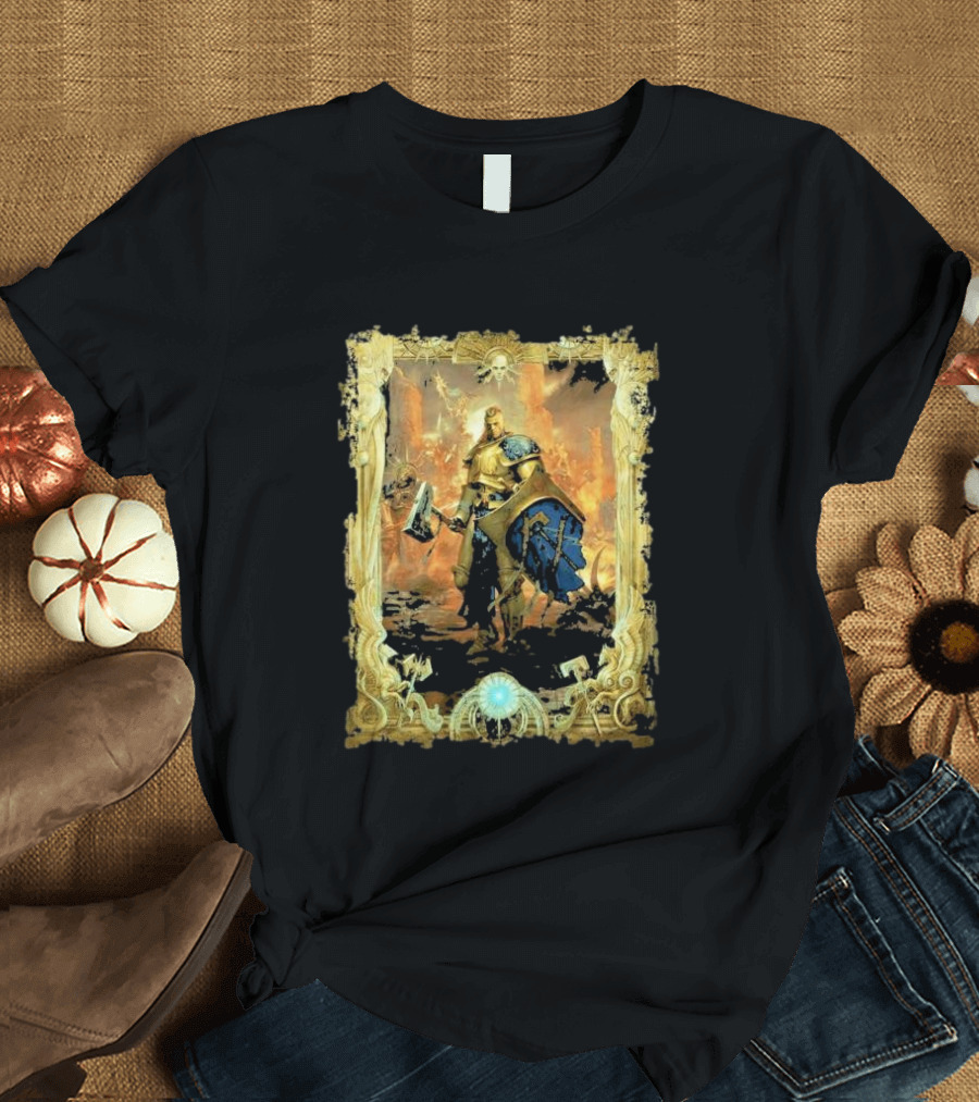 Stormcast Eternals Liberator with Hammer and Broken Shield in Ornate Frame T-Shirt