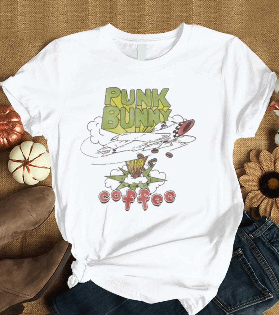 Green Day Punk Bunny Coffee Dookie Art Explosion T-Shirt