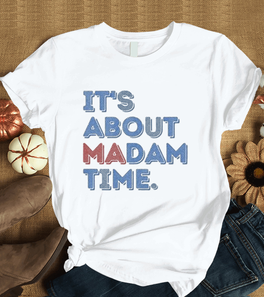 Lizzo It’s About Madam Time Retro Style Blue and Red Text T-Shirt