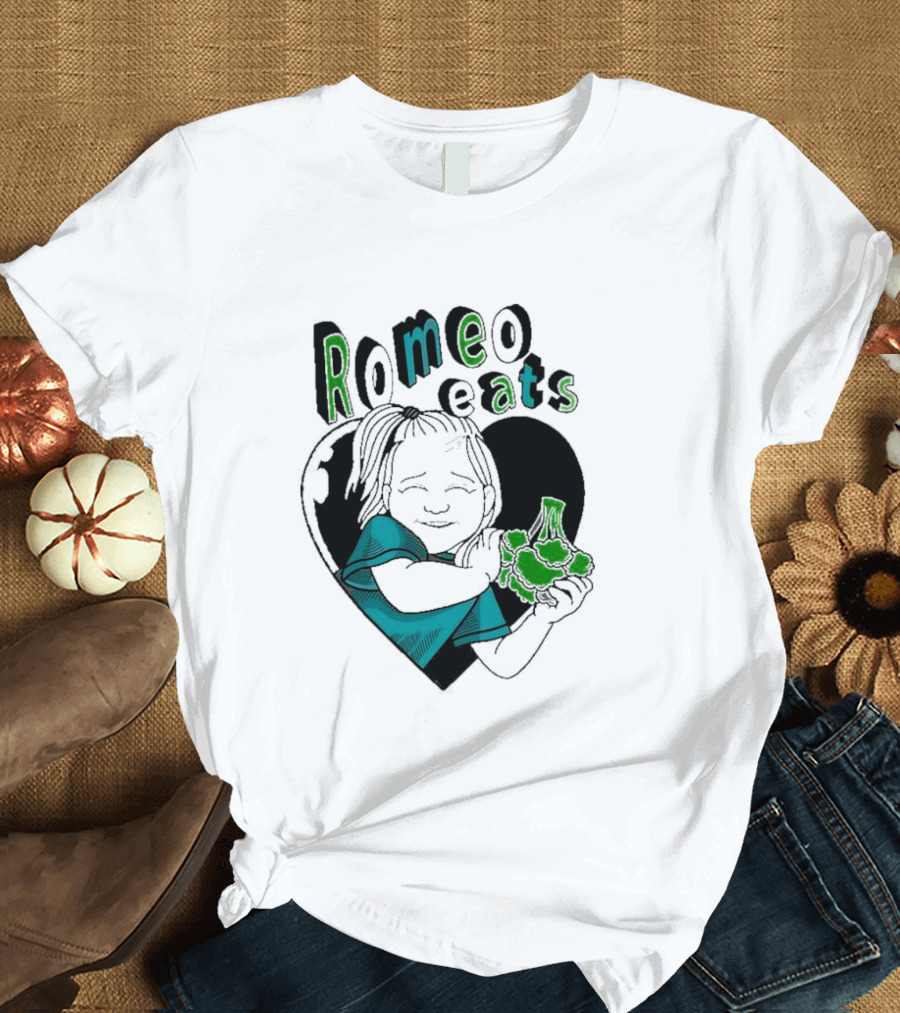 Romeo Eats Broccoli Heart Toddler Hug T-Shirt