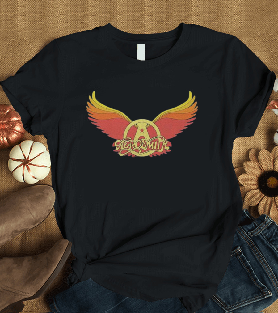 Aerosmith Winged Emblem Red Yellow Gradient T-Shirt
