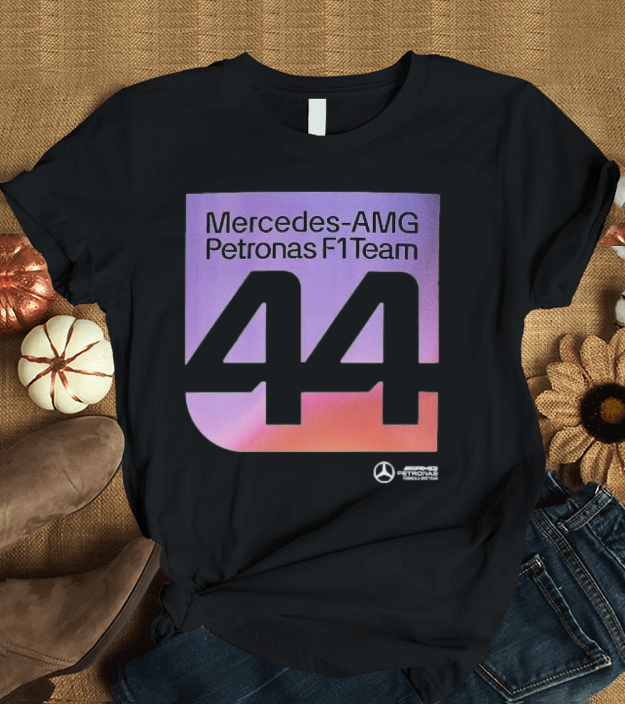 Mercedes-AMG Petronas F1 Team 44 Iconic Motorsport Symbol with Gradient Background T-Shirt