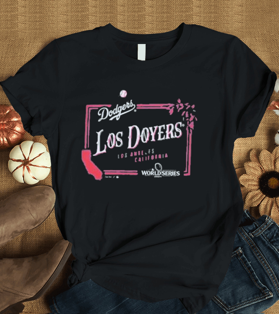 Dodgers Los Doyers Los Angeles California 2024 World Series Majestic Threads Off Shoulder Cropped T-Shirt
