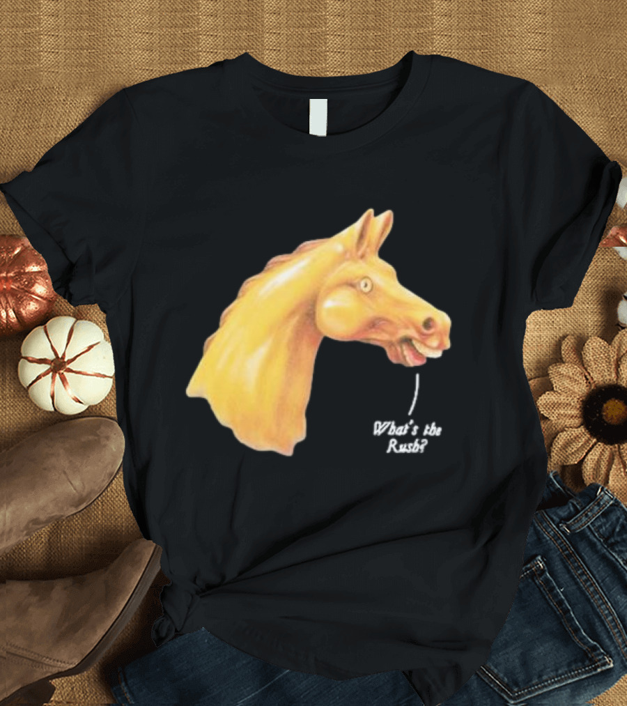 What's the Rush We Live In Time Carousel Horse T-Shirt