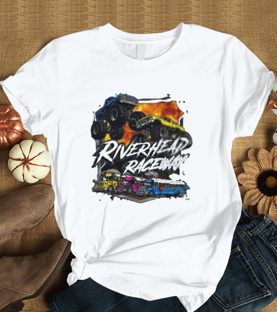 Monster Trucks and Busses at Riverhead Raceway Explosive Action T-Shirt