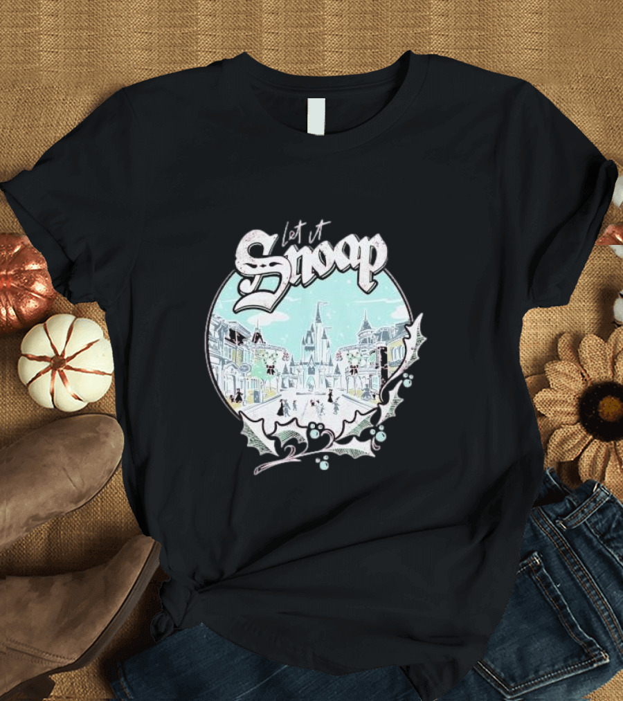 Let It Snoap Florida Day Main Street with Holly and Snowflakes Scene T-Shirt