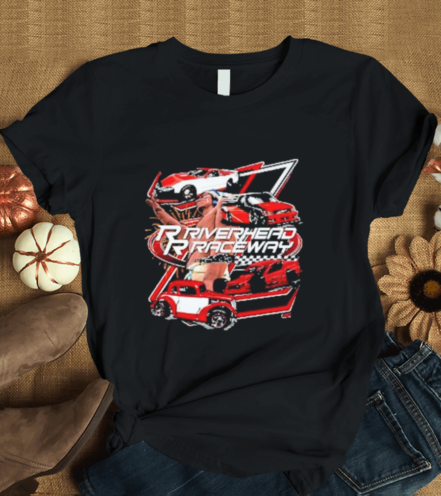 Riverhead Raceway All Classes Racing Cars Red Vintage Vehicles Racing Event T-Shirt