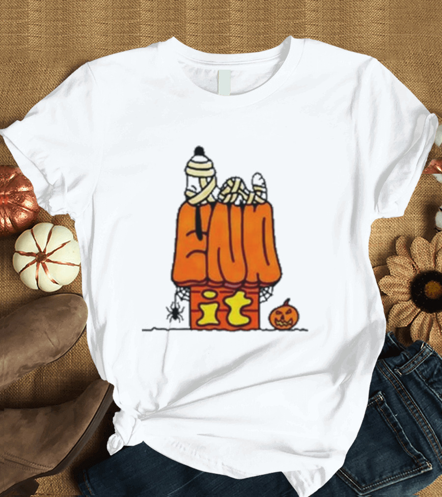 Pistachio Gallery End It Halloween Mummy Doghouse Pumpkin T-Shirt