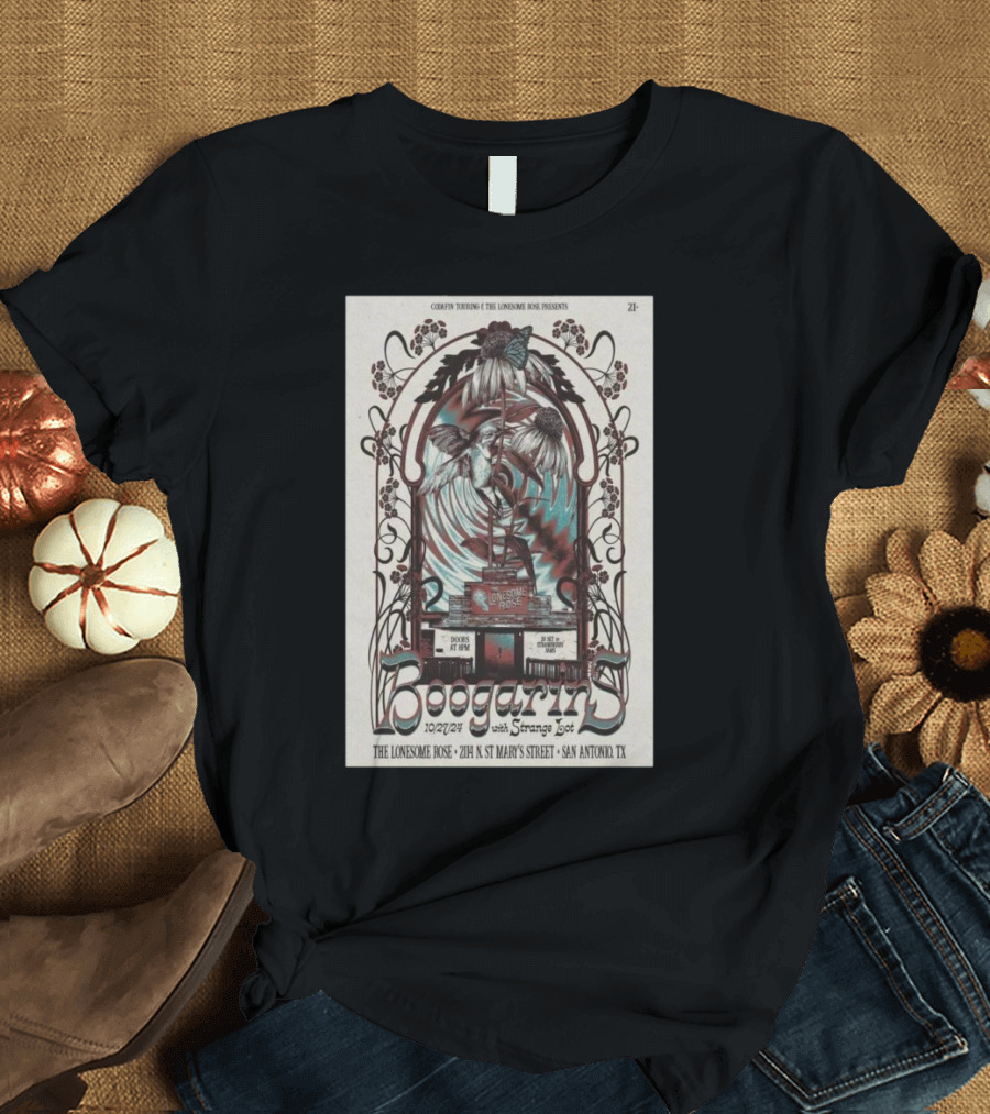 Boogarins with Strange Lot at The Lonesome Rose San Antonio TX October 27 T-Shirt