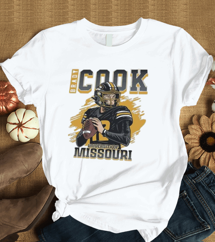 Brady Cook University of Missouri Football Player T-Shirt