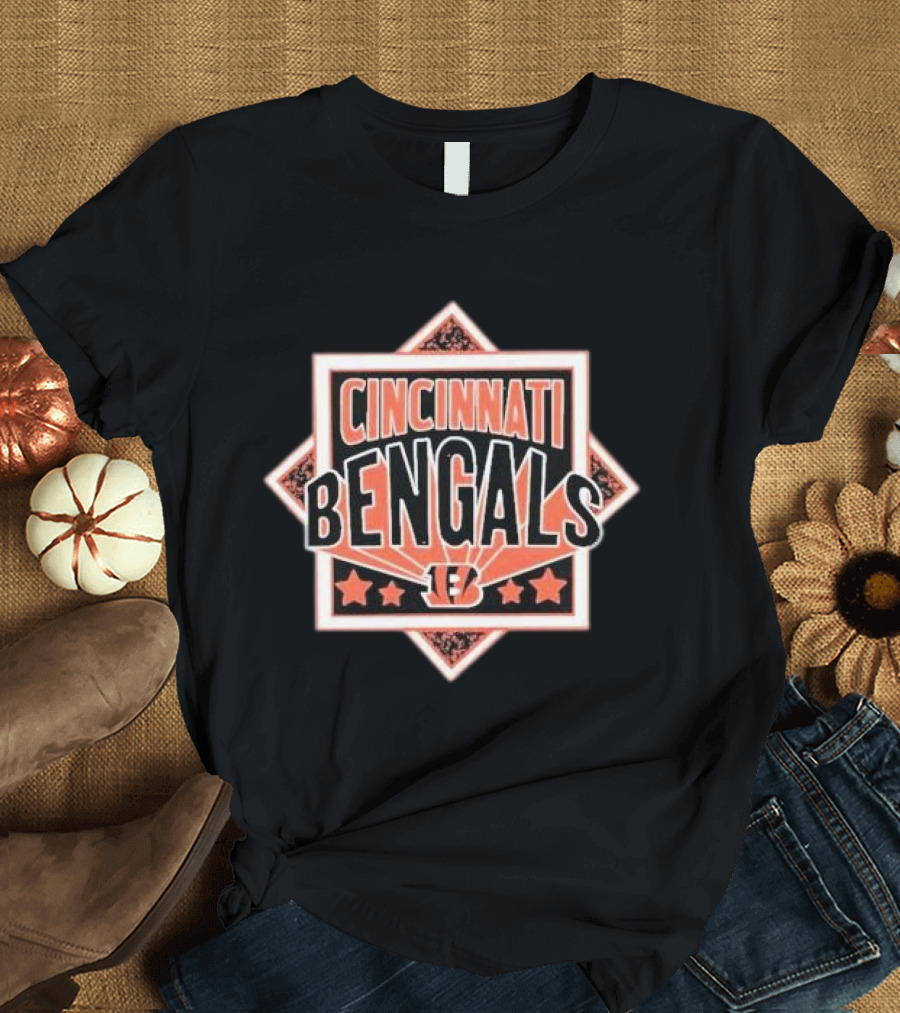 Cincinnati Bengals Stars Five Orange Black Triangles T-Shirt