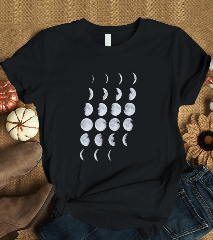 Organic Cotton Moon Phases Lunar Cycle T-Shirt