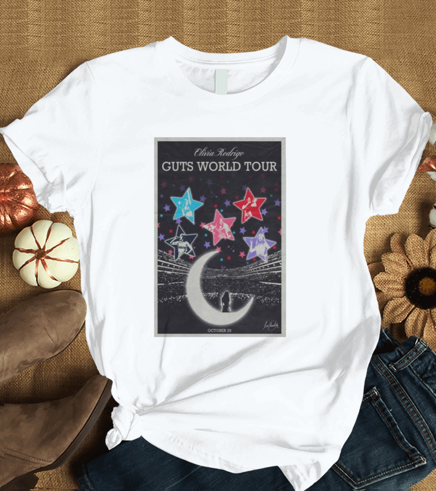 Olivia Rodrigo Guts World Tour October 29 Five Stars Moon Stadium T-Shirt
