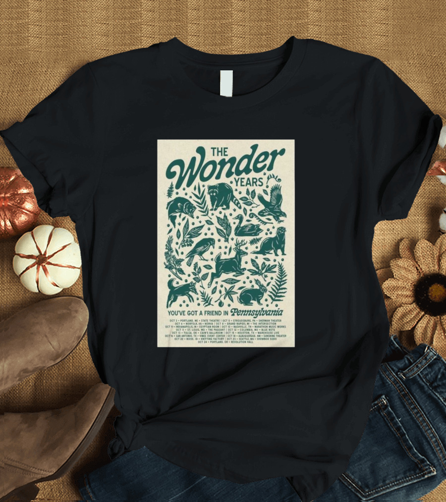 The Wonder Years You've Got a Friend in Pennsylvania 2024 Tour Dates Wildlife T-Shirt