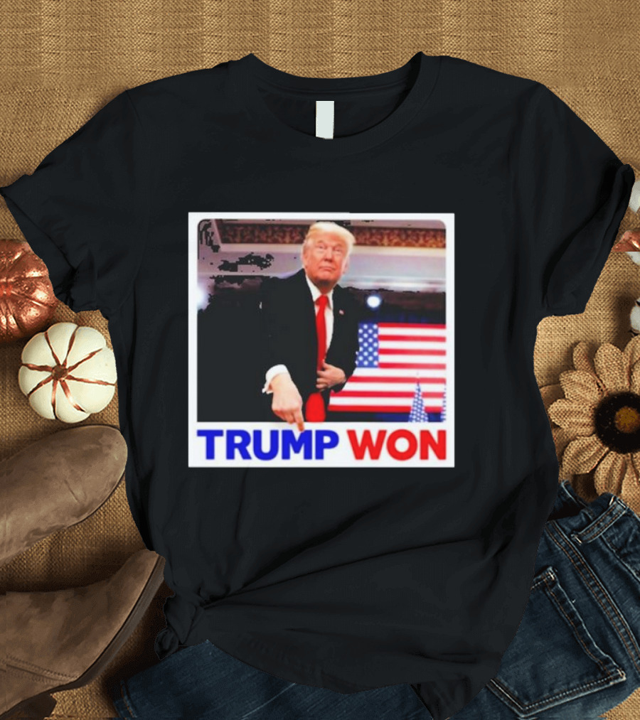 Trump Won Make America Great Again 2024 United States Flag T-Shirt