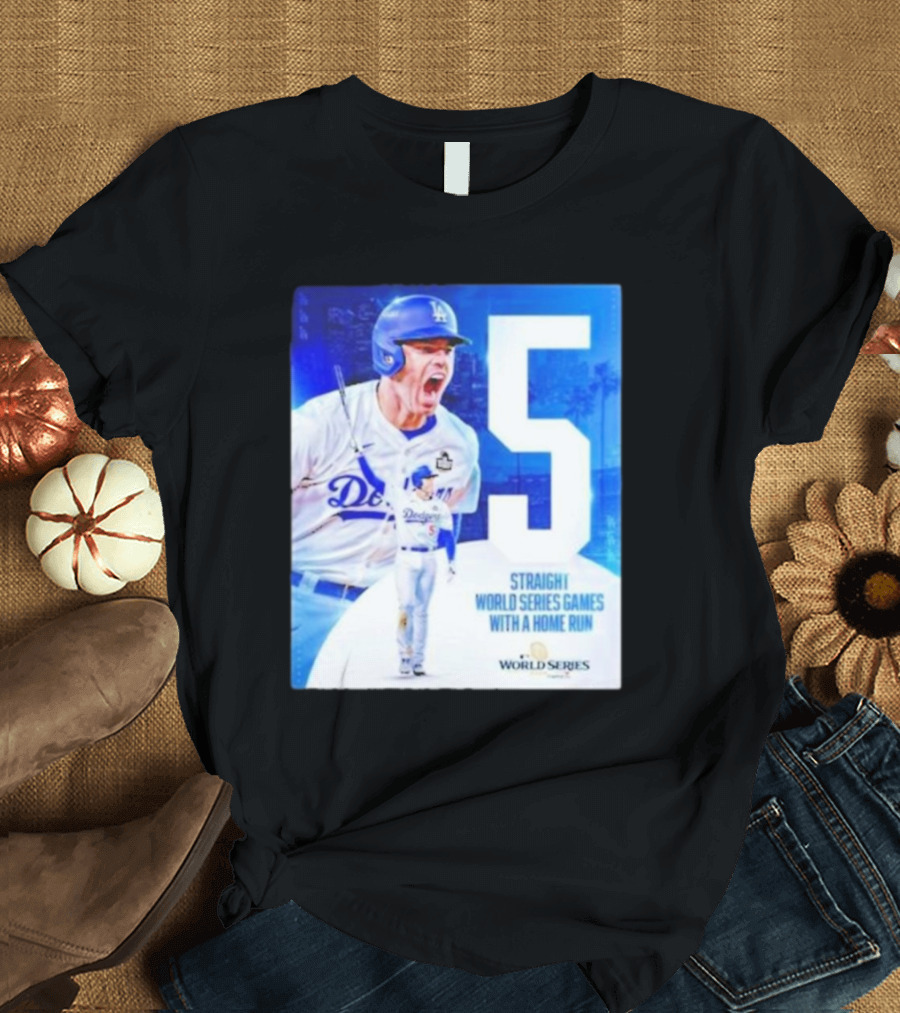 Freddie Freeman 5 Straight World Series Games With A Home Run Dodgers T-Shirt