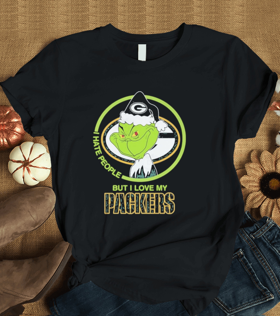 Green Bay Packers Grinch I Hate People But I Love My Packers T-Shirt