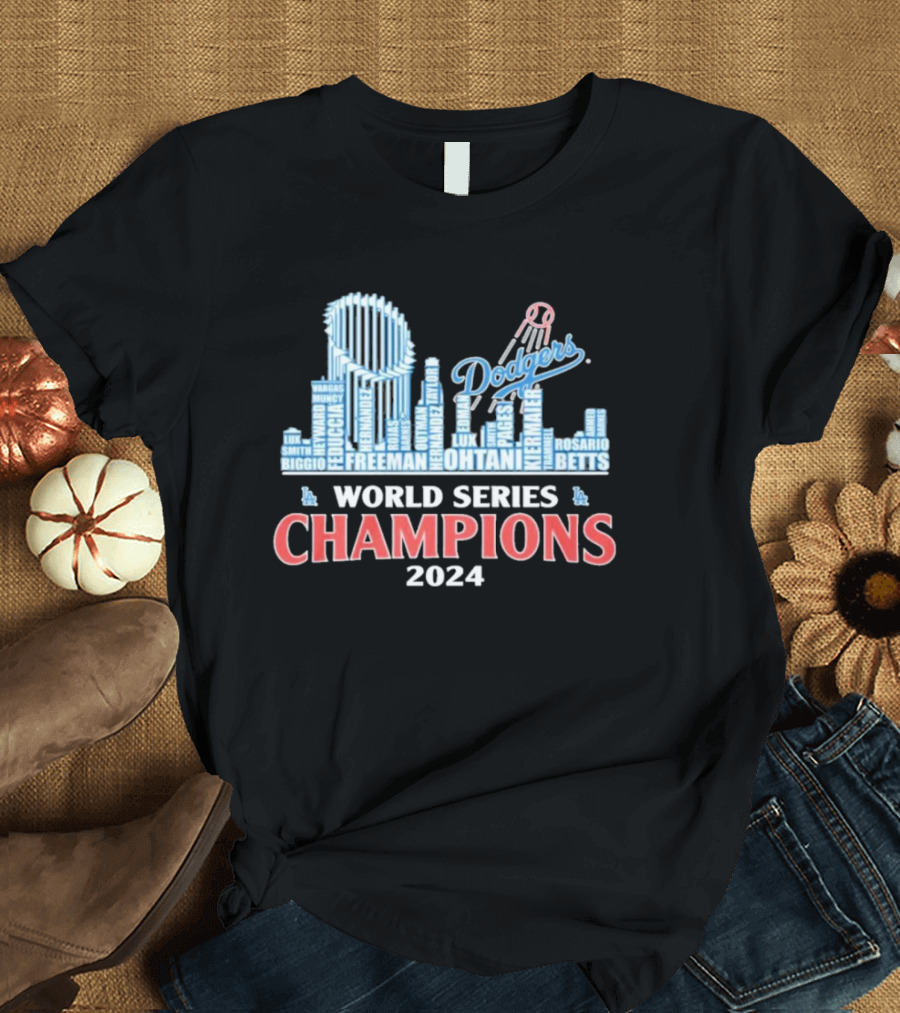 LA Dodgers World Series Champions 2024 Freeman Ohtani Betts Dodgers Baseball Victory T-Shirt