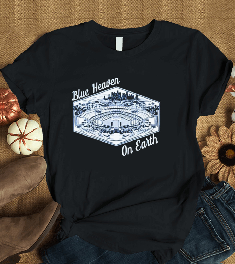 Los Angeles Dodgers Blue Heaven On Earth Stadium Skyline T-Shirt