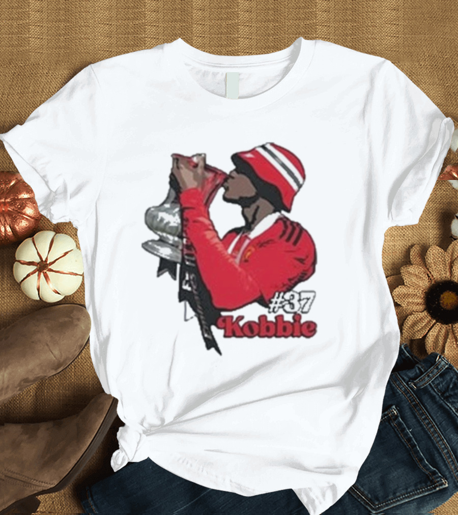 Kobbie #37 Cup Victory Celebration in Red Hoodie and Hat T-Shirt