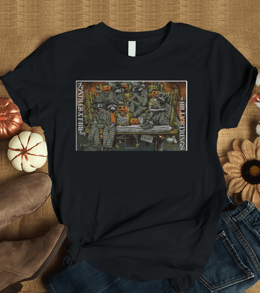 Billy Strings Halloween 2024 CFG Bank Arena Baltimore MD Tour Skeletons and Pumpkins T-Shirt