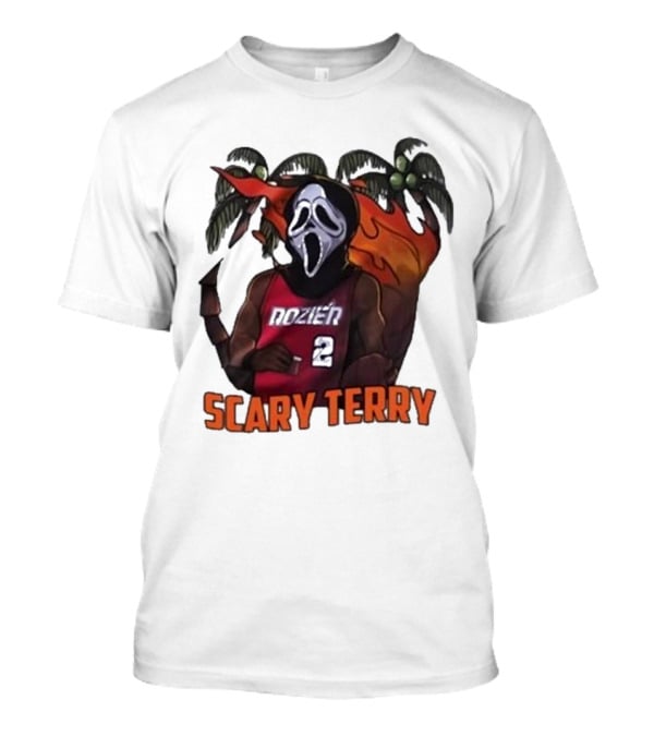 Scary Terry Rozier 2 Ghostface Basketball Tropical Flame Costume T-Shirt