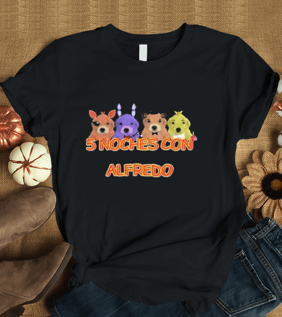 5 Noches Con Alfredo Colorful Animal Characters T-Shirt