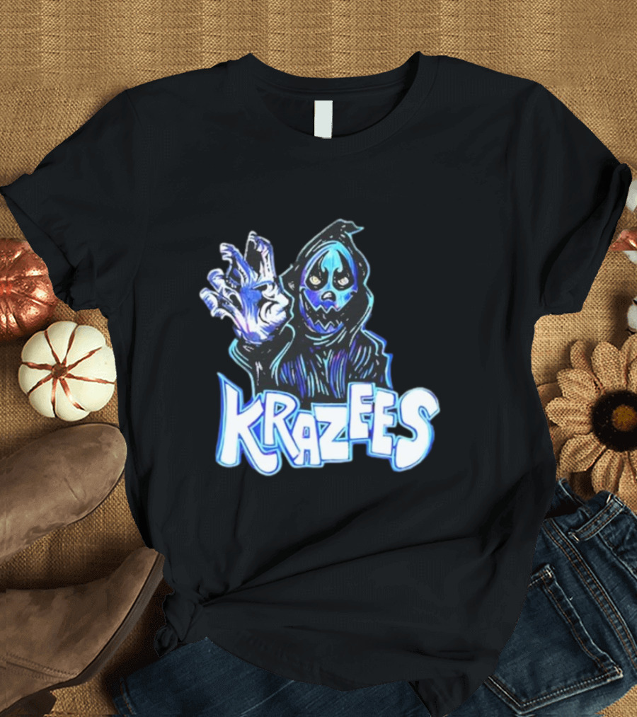 MNE Stare Krazees HOK Sent Here To Take You Creepy Masked Figure with Hand Raised T-Shirt