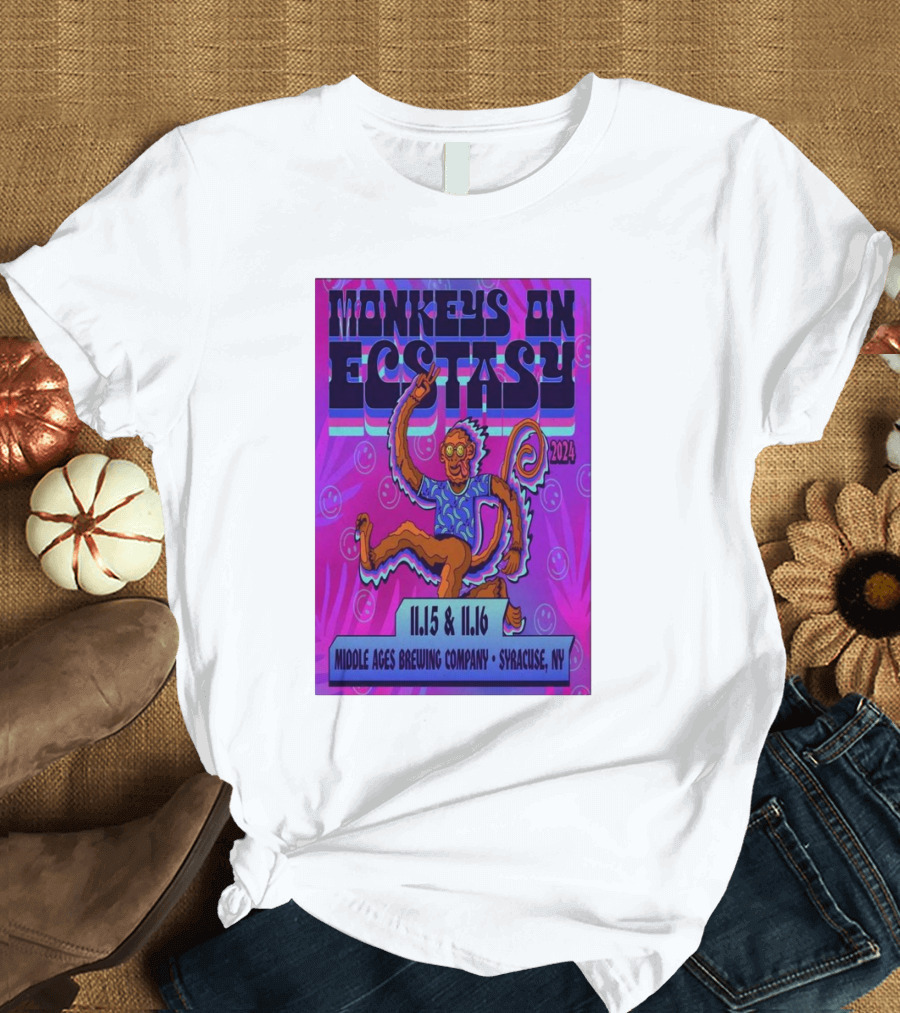 Moe. Monkeys on Ecstasy 2024 November 15th and 16th Middle Ages Brewing Company Syracuse NY T-Shirt