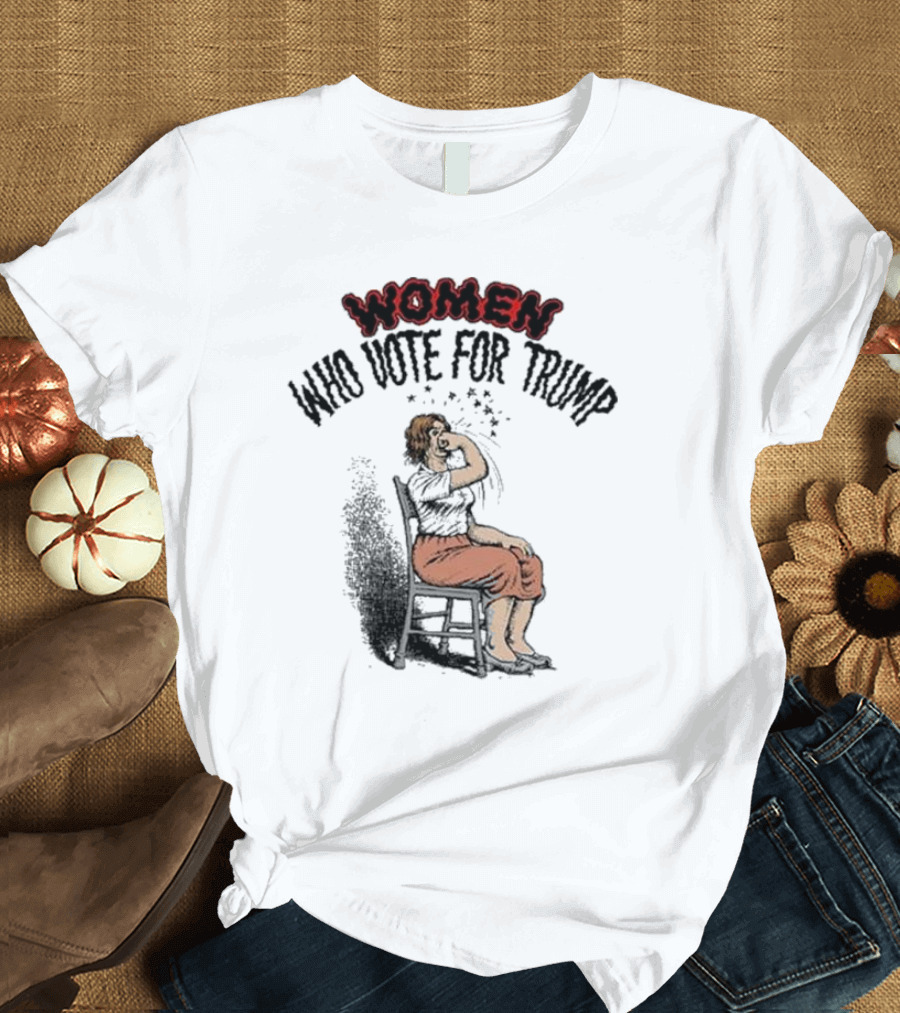 Women Who Vote for Trump Vintage Style Seated Woman T-Shirt