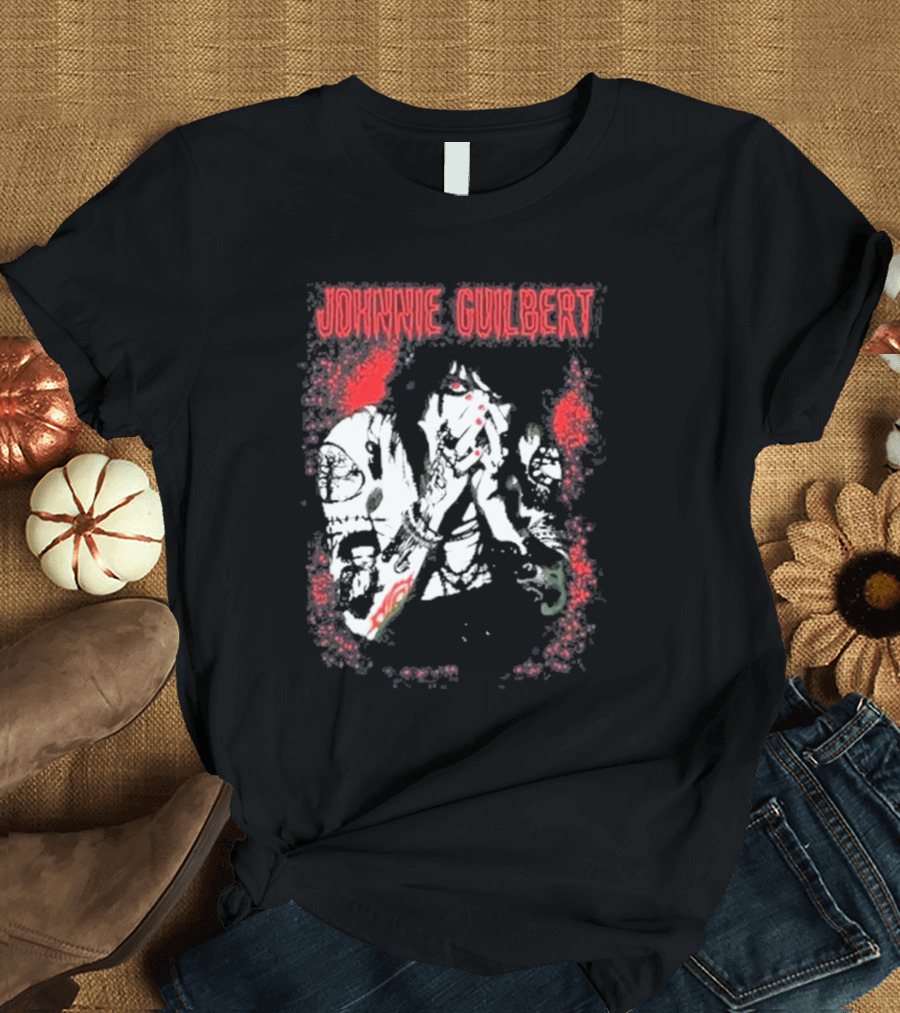 Johnnie Guilbert Red and Black Artistic Tattoo T-Shirt